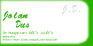 jolan dus business card